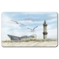 Preview: Frühstücksbrettchen Brettchen Aquarell Maritim Kunst Druck Kunstdruck Ostsee Leuchtturm Warnemünde Rostock Teepott Möwen WA11AC